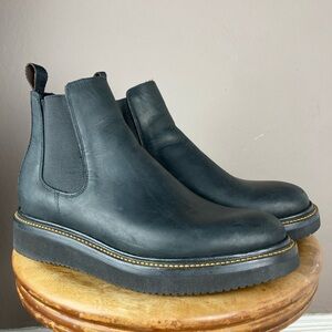 Unmarked  NWOT Mens Black Leather Chelsea Boots - New - Size 9 1/2”